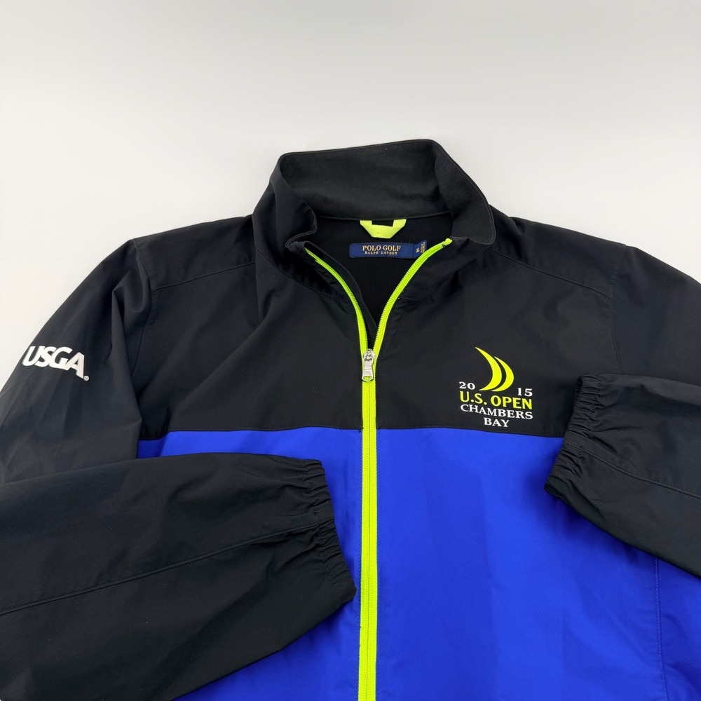Polo Golf Ralph Lauren 2015 US Open Chambers Bay Windbreaker Jacket XL Blk Blue